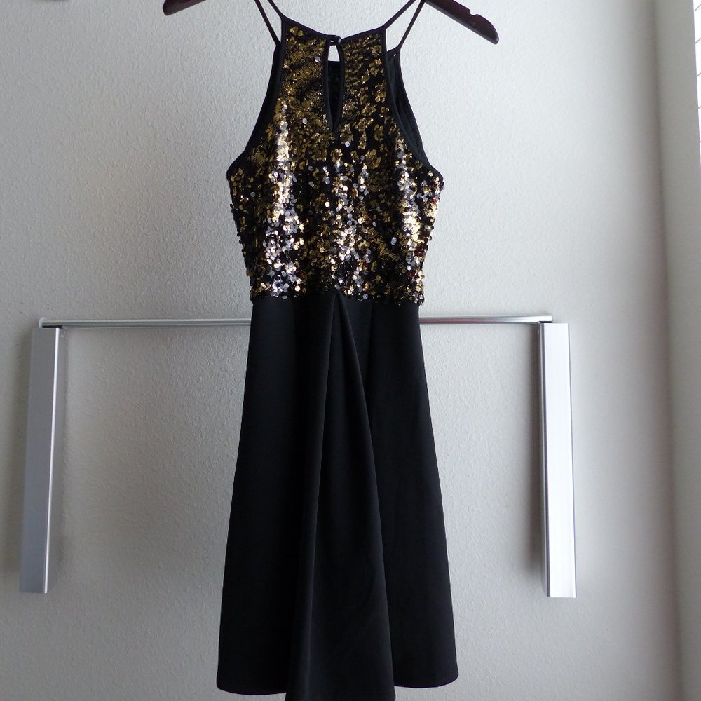Black & Gold Sparkling Dress